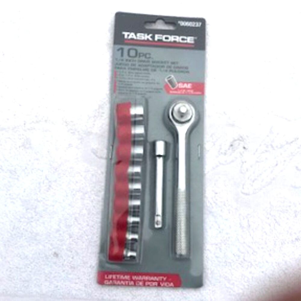 Tools Set . 10 Pc. 1/4" Drive Socket Set ........... Task Force . New in Package